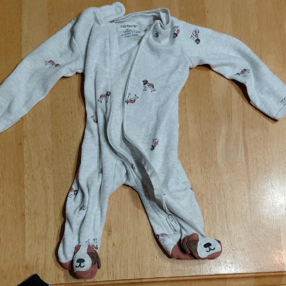 Carter's Light Gray Puppy Print Footie